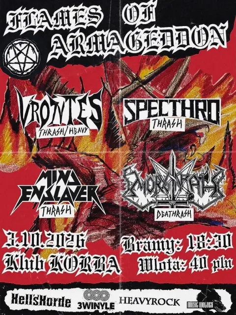 Flames Of Armageddon: Vrontes - Specthro - Morgarath - Mind Enslaver | 03.10 Korba, Katowice