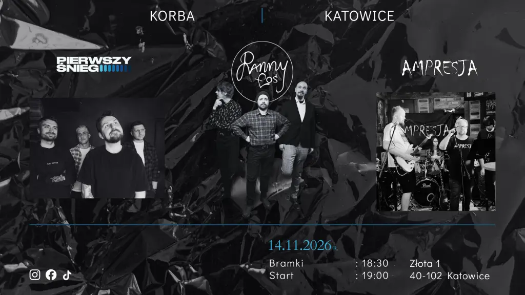 Koncert Ranny Łoś/Pierwszy Śnieg/Ampresja  w  Pubie Korba Katowice