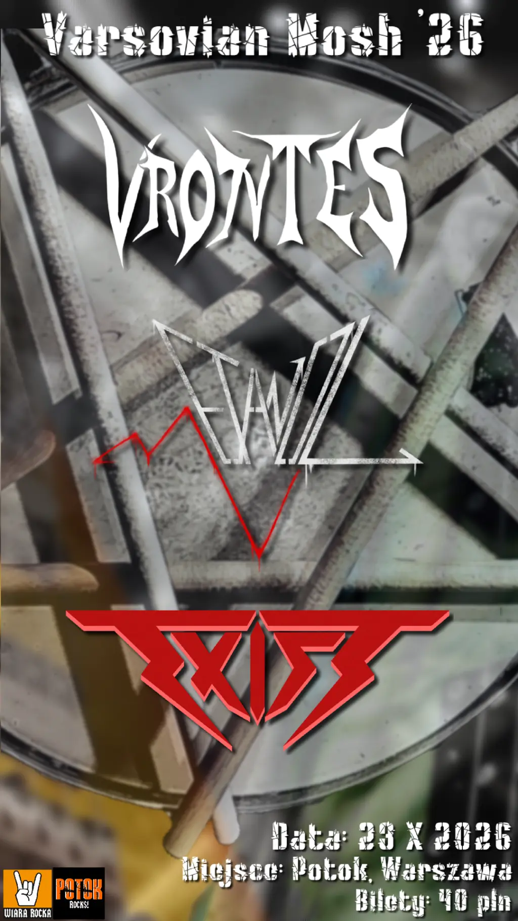 Varsovian Mosh '26: Exist - Metanol - Vrontes | 23.10 Potok, Warszawa