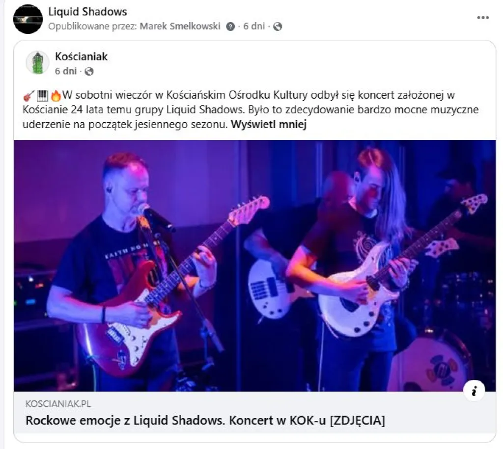 Liquid Shadows wraca na scene i wypełnia salę.